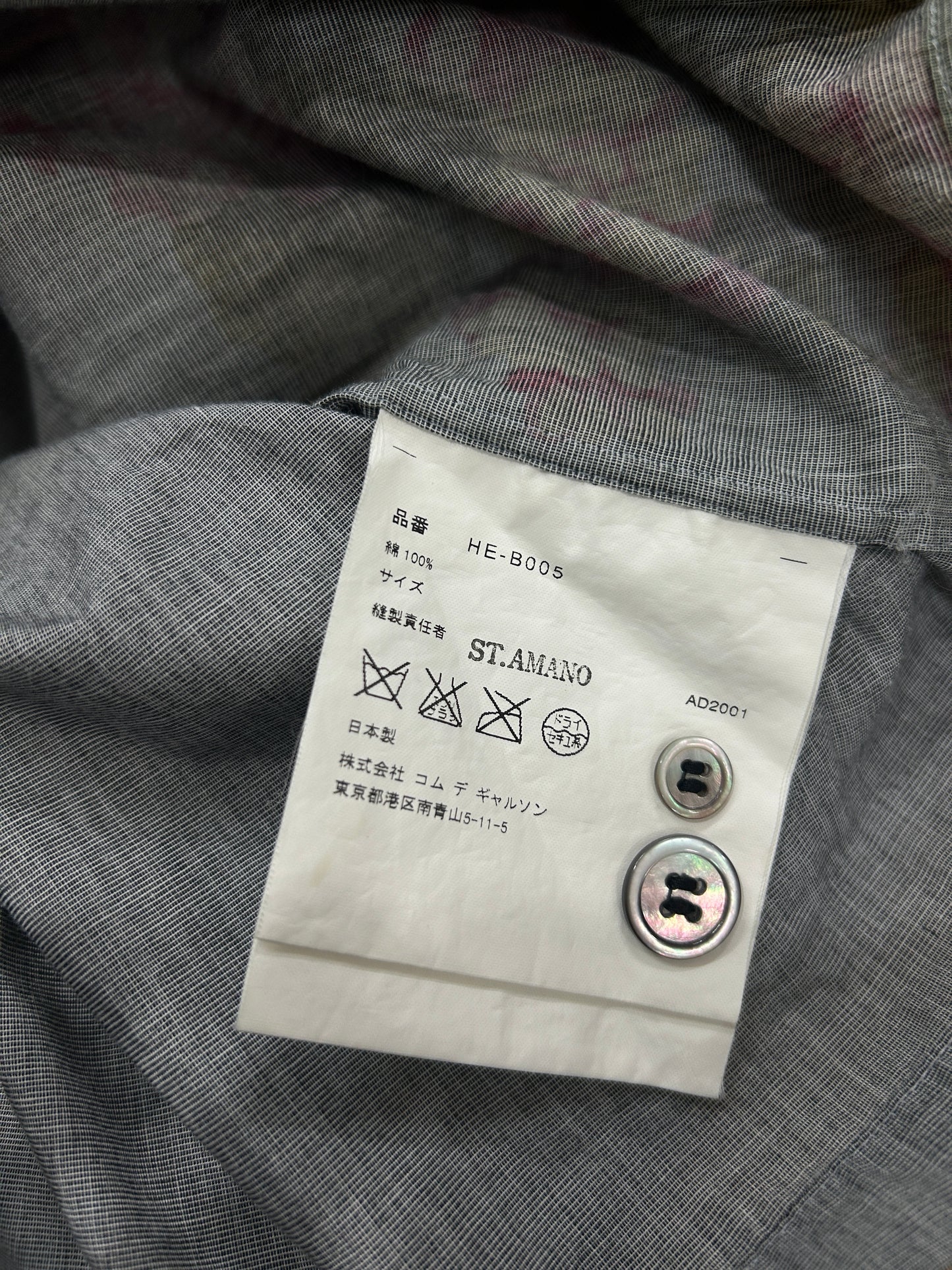 Comme des garcons Homme SS2002 Flower Printed Shirt- Free size