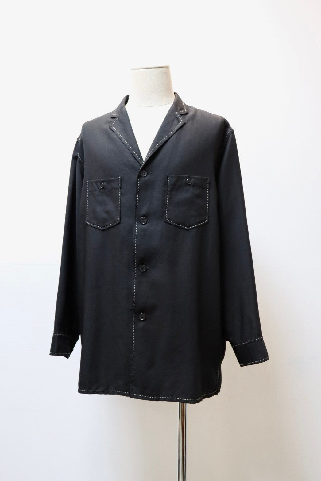 [Unknown Archive] Y’s for men AW1997 Top Stitching Open Collar Shirt- Size L