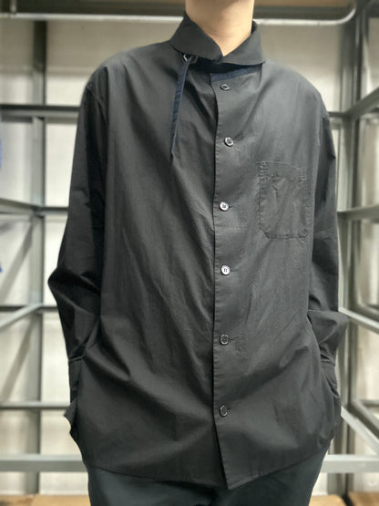 Yohji Yamamoto Pour Homme SS18 shawl collar tie shirt-Size 2
