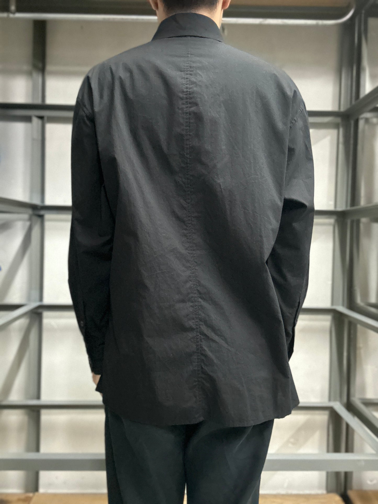 Yohji Yamamoto Pour Homme SS18 shawl collar tie shirt-Size 2