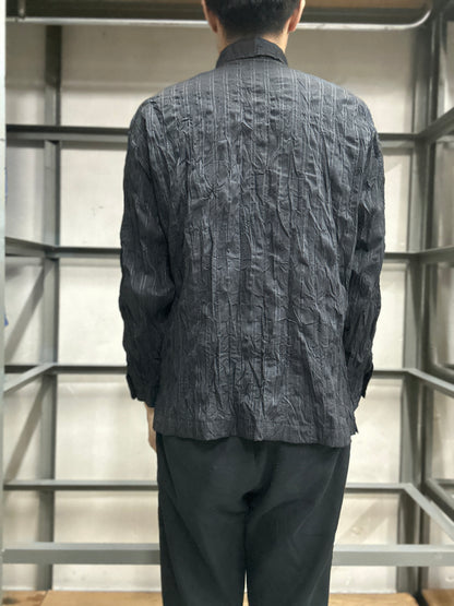 Issey Miyake AW15 stripe pleated shirt-Size 2