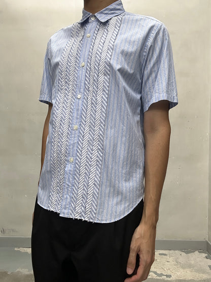 Comme Des Garcons Homme SS2007 Patch Stripe Shirt-Size S