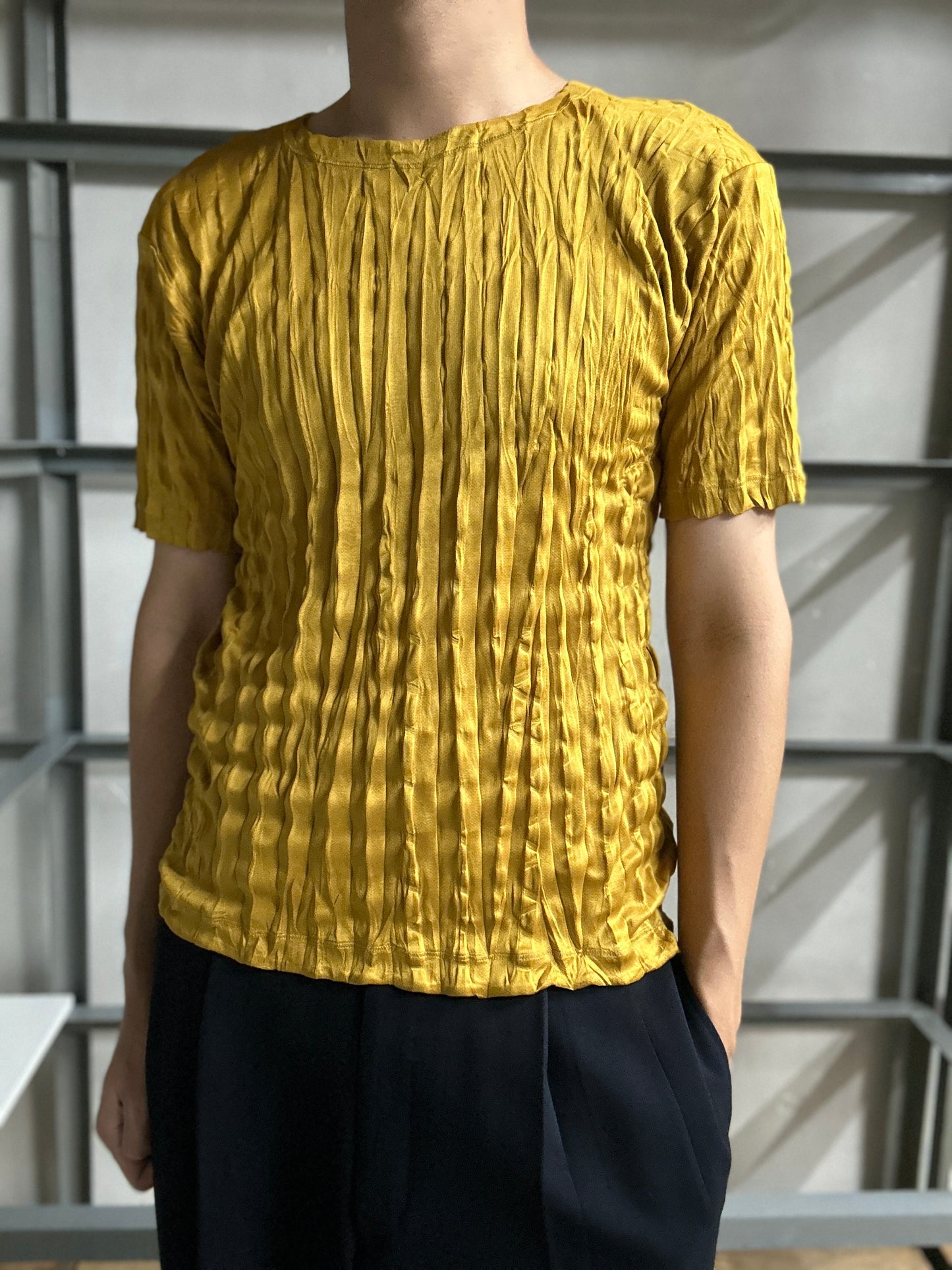 Issey Miyake Men AW18 pleated top-Size Two