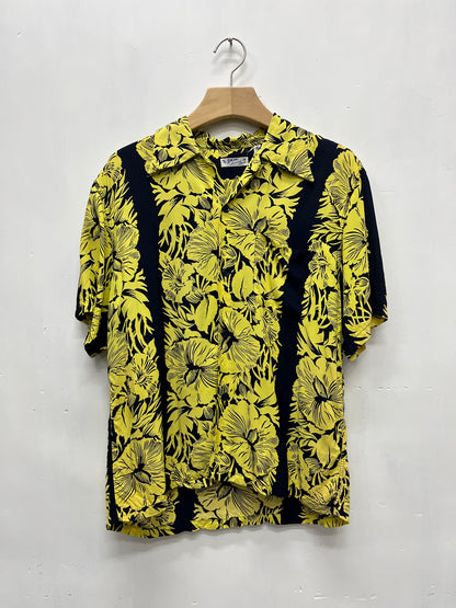 Sunsurf yellow printed floral shirt-Size M