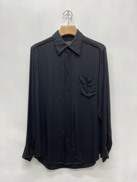 Y's 2000s Long Sleeve Pleated Shirt-Size 2